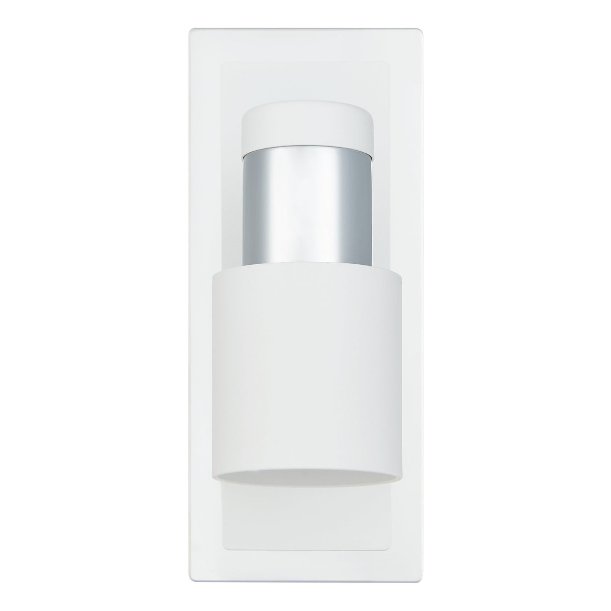 Spot Davida chromé et blanc, L 16,5 cm