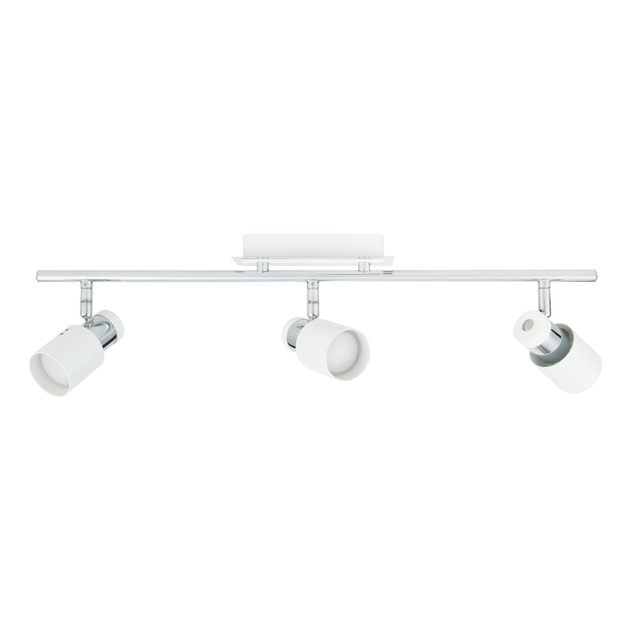 Spot Davida chromé et blanc, L 58 cm