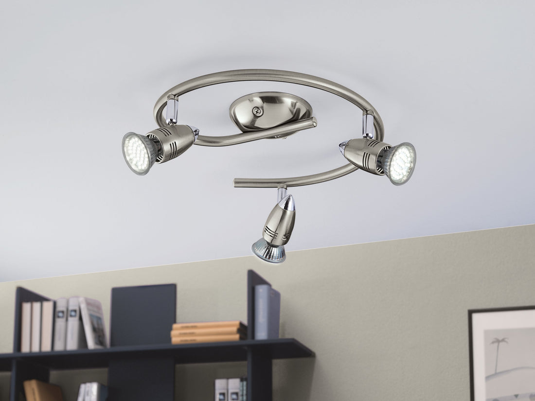 Plafonnier Magnum nickel satiné, H 29,5 cm