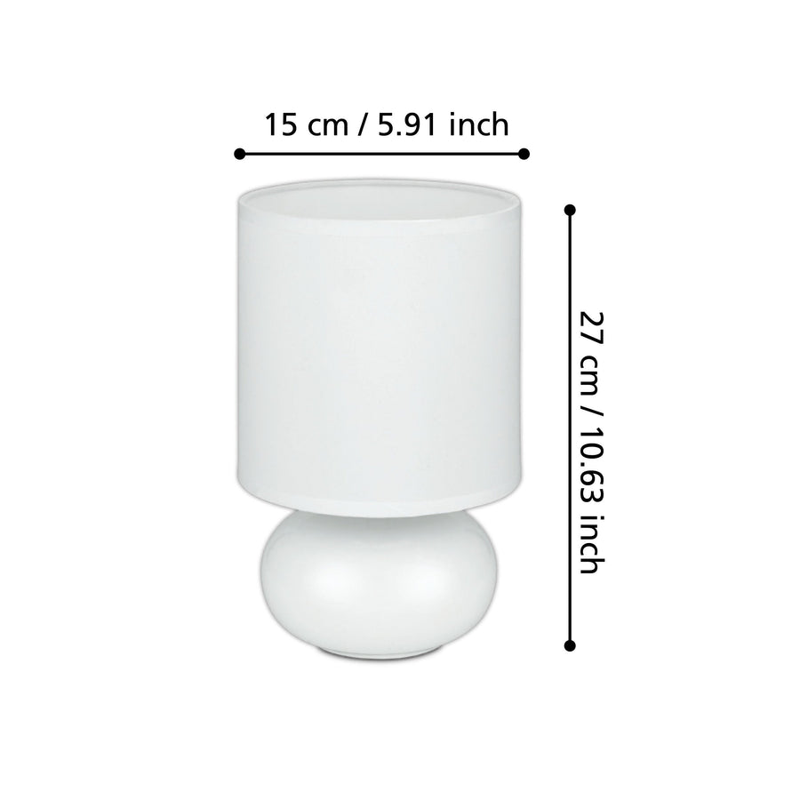 Schéma de dimensions : hauteur 27 cm et diamètre 15 cm indiqués