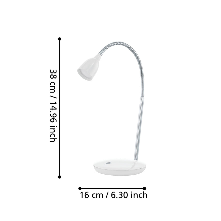 Schéma de dimensions indiquant 38 cm de hauteur et 16 cm de base