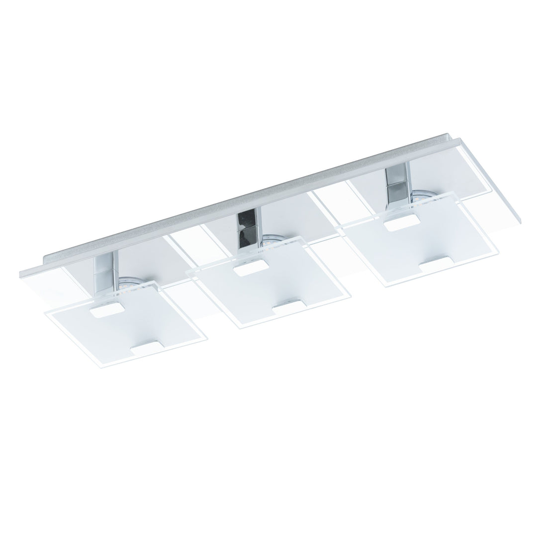 Applique murale Vicaro inox et blanche, verre, L 40,5 cm