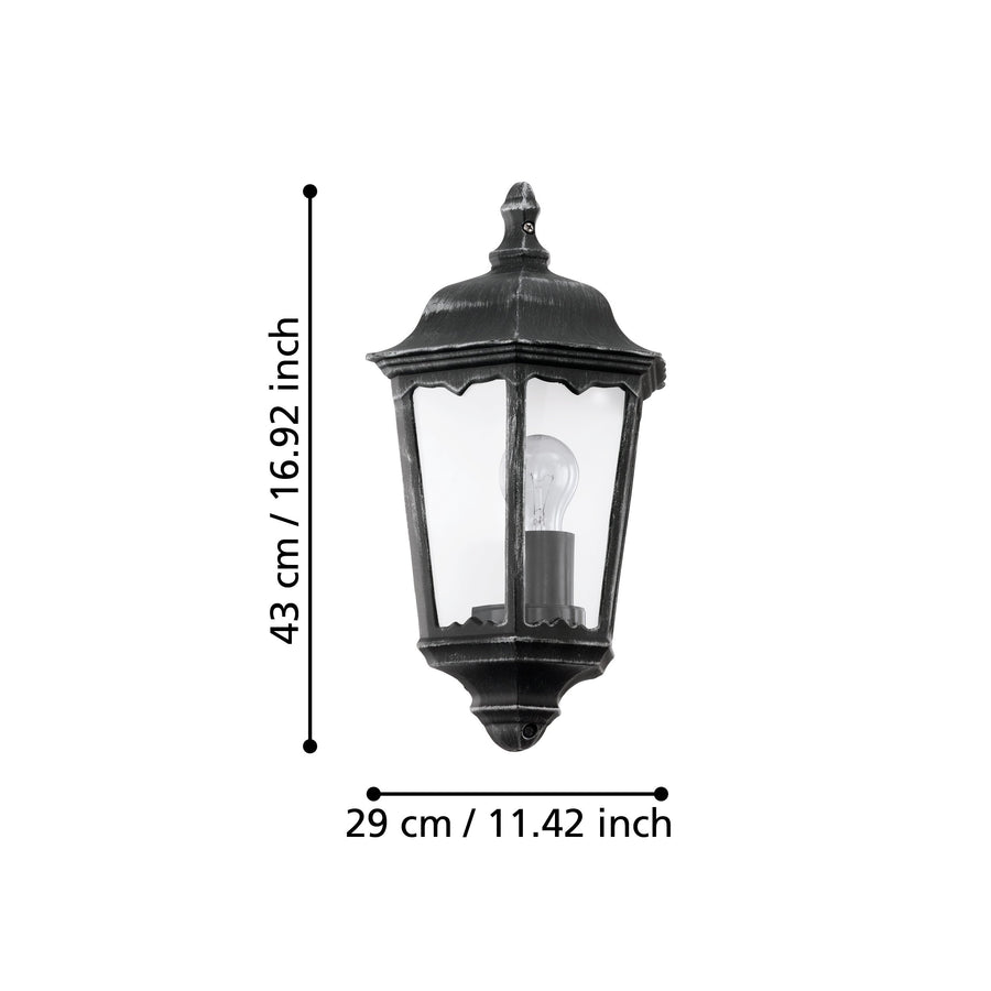 Schéma coté : hauteur 43 cm et largeur 29 cm de l'applique