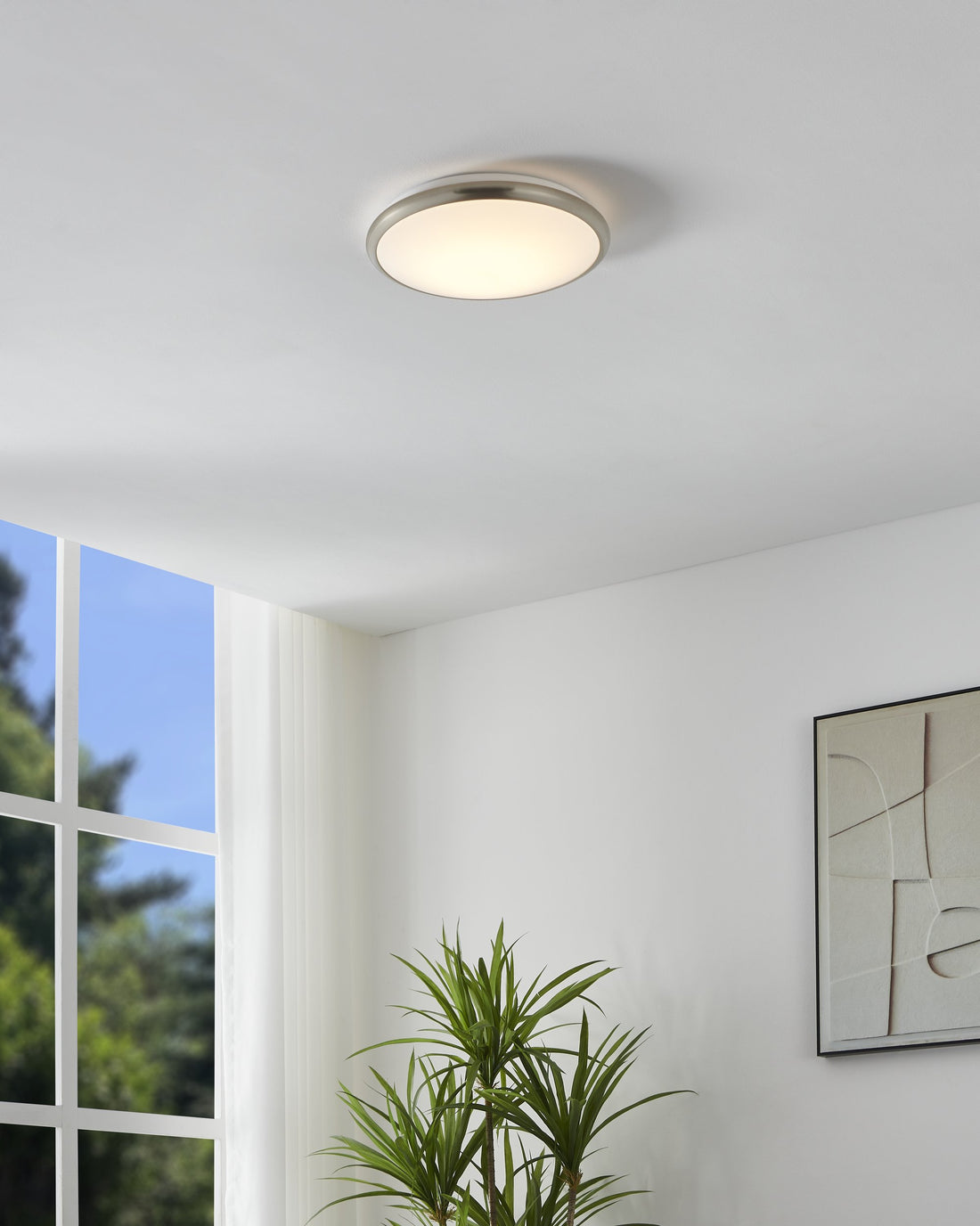 Applique murale Manilva nickel et blanche mat
