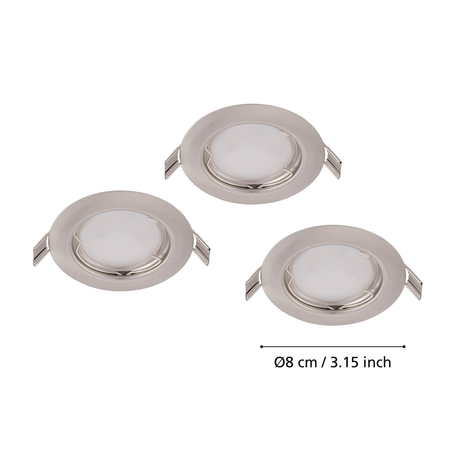 Spot encastrable Peneto nickel satiné, Ø 7,8 cm