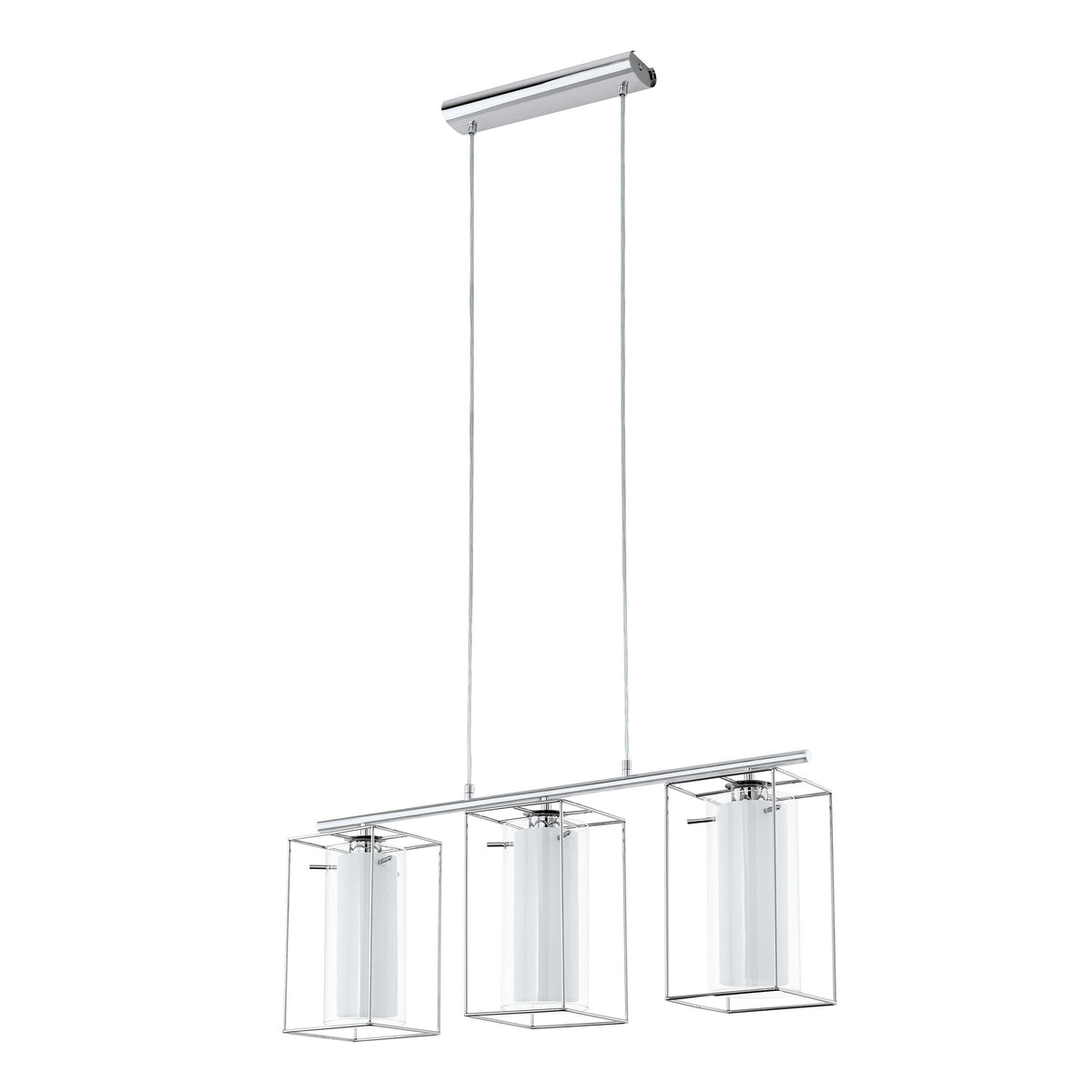 Suspension Loncino 1 chromée et transparente, verre (94378)