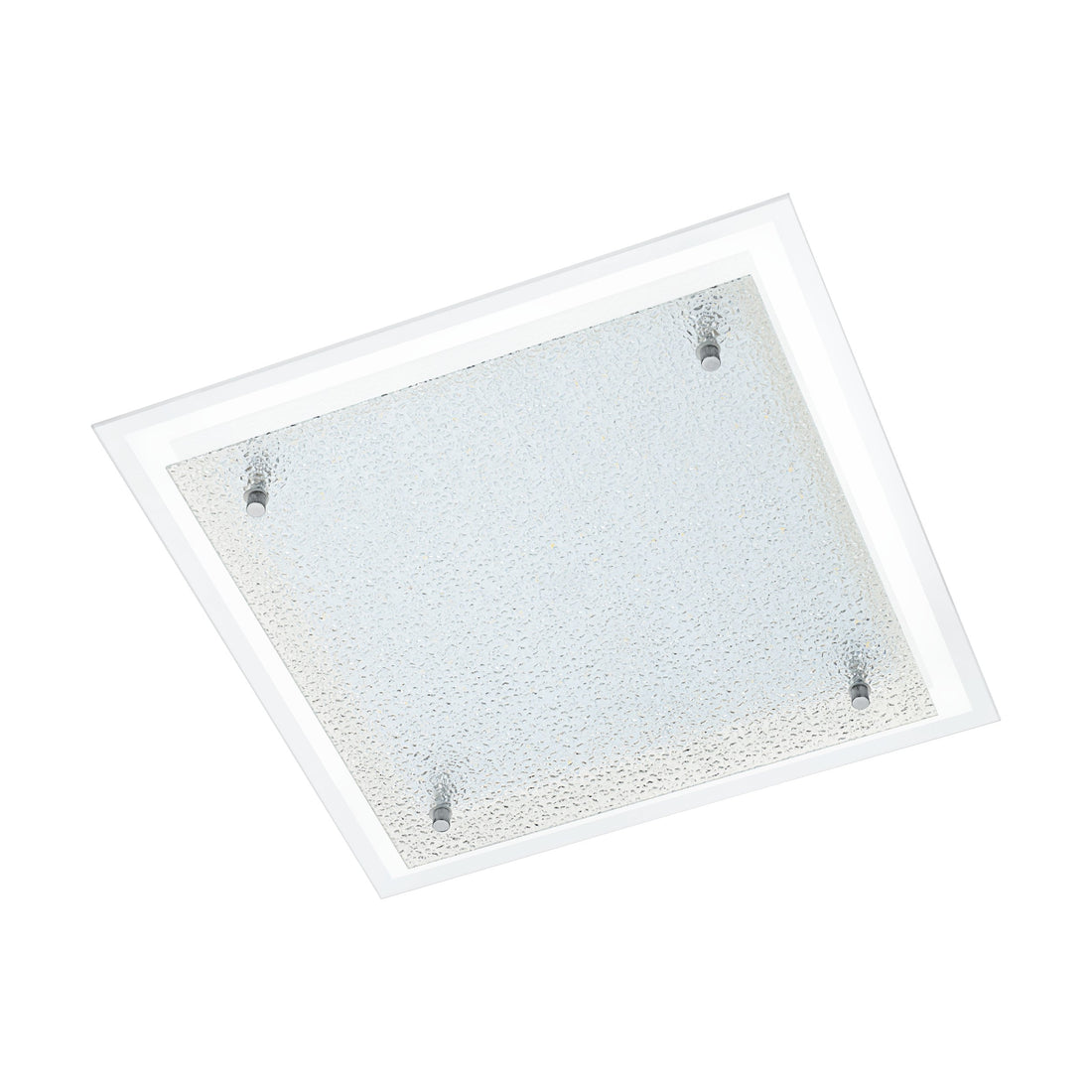 Applique murale Priola blanche et chromée, verre, L 38 cm