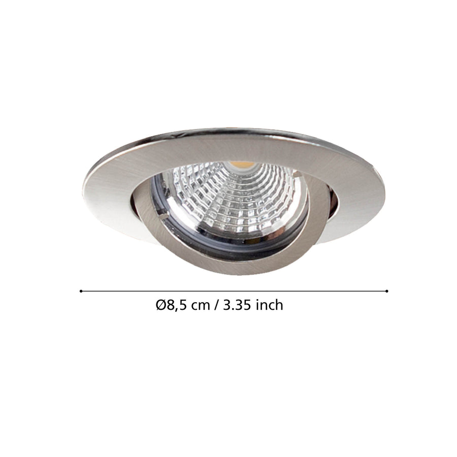 Spot encastrable Tedo nickel satiné (95359)