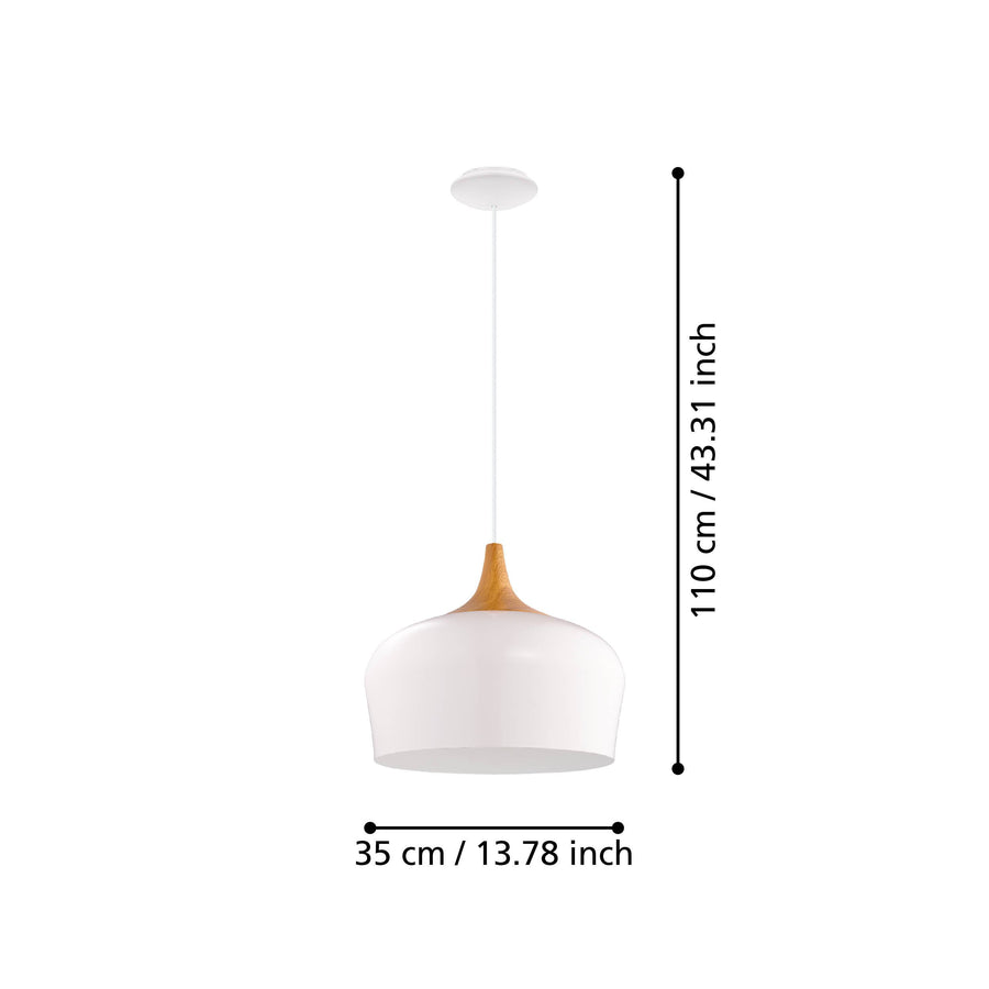 Suspension Obregon crème et bois