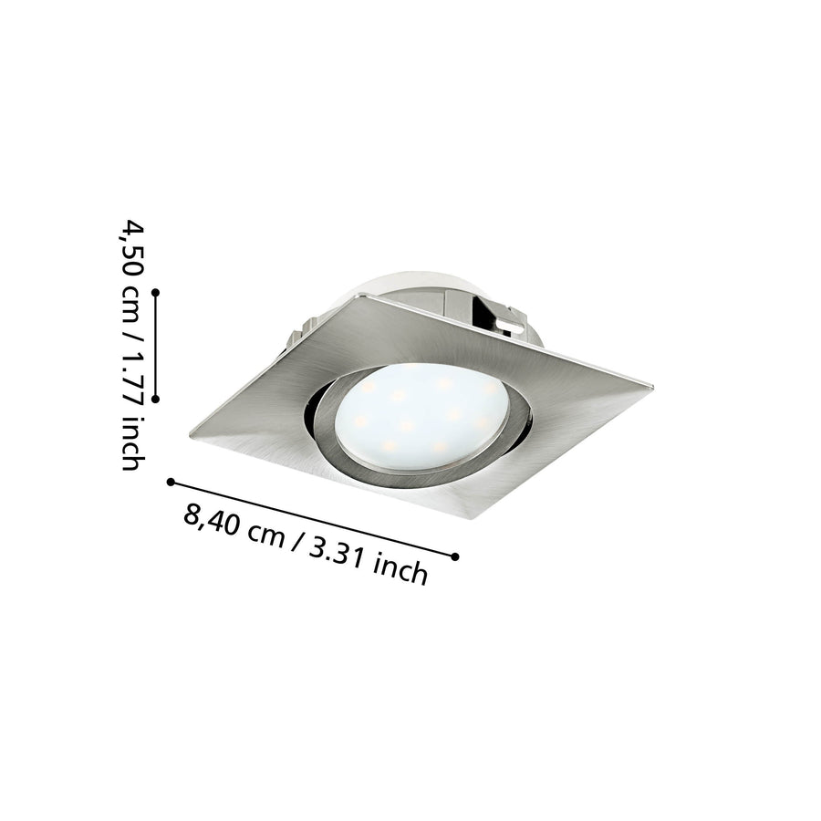 Schéma de dimensions du spot encastrable : largeur 8,40 cm et hauteur 4,50 cm.