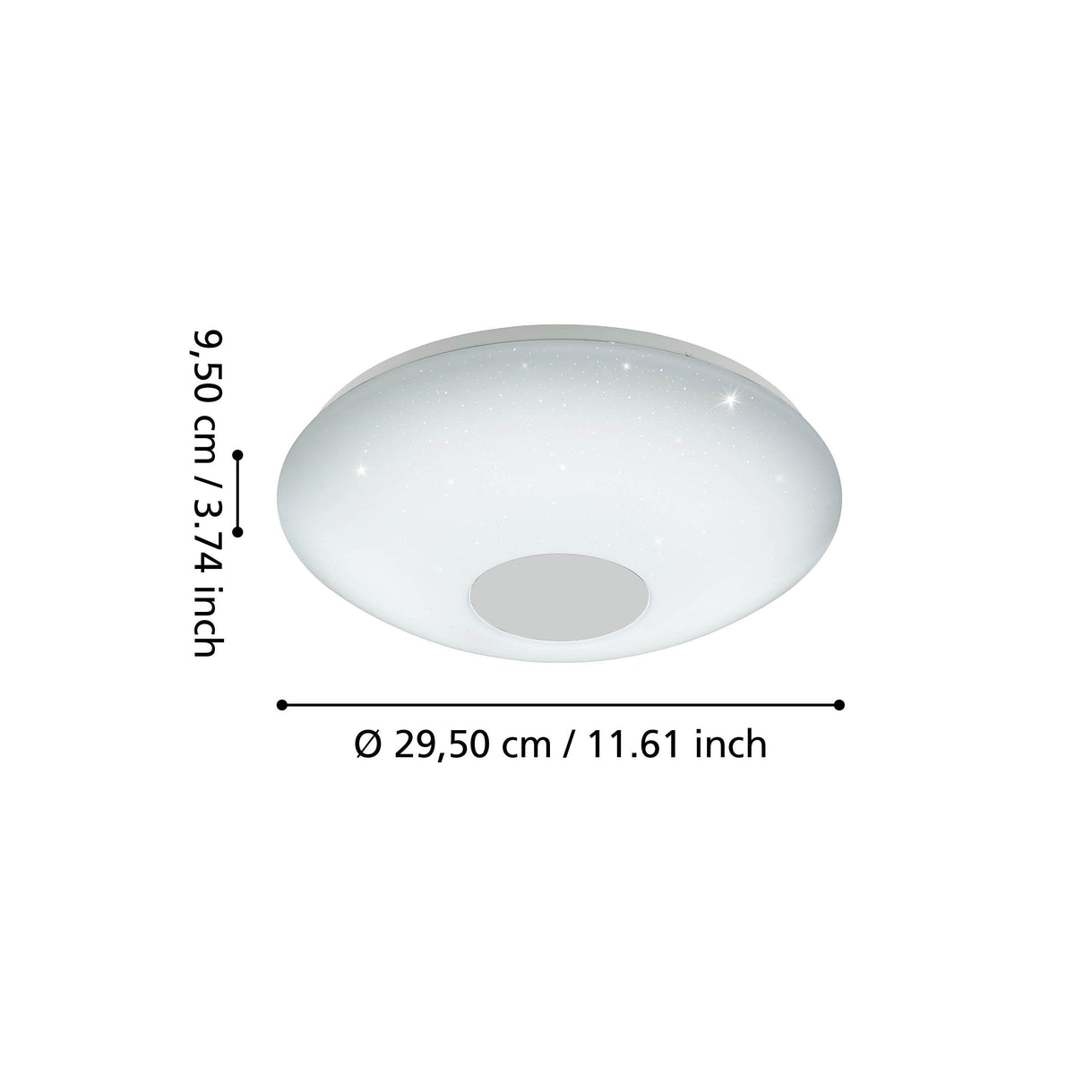 Plafonnier Voltago 2 blanc, cristal, Ø 30 cm