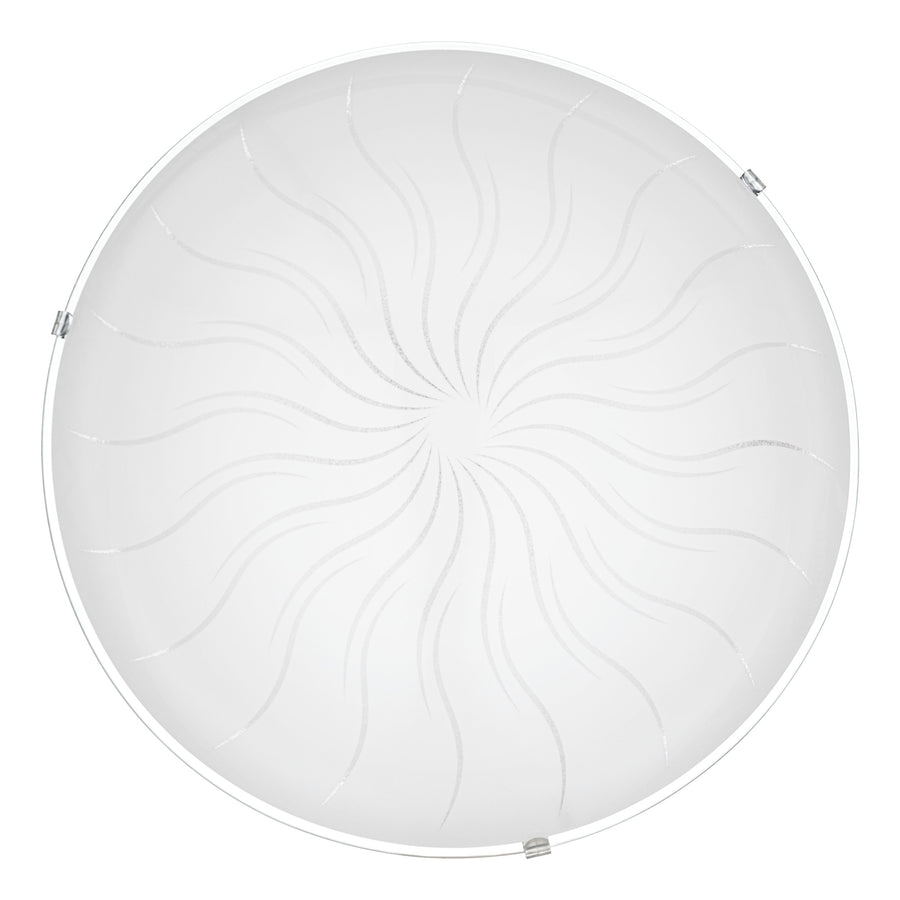 Plafonnier Margitta 1 blanc et transparent, verre, Ø 31,5 cm