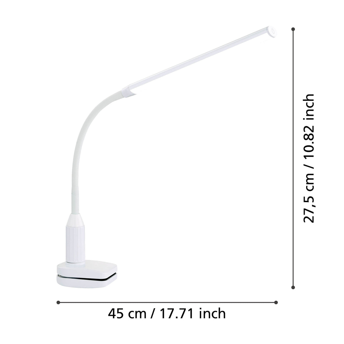 Schéma de dimensions indiquant 45 cm de largeur et 27,5 cm de hauteur