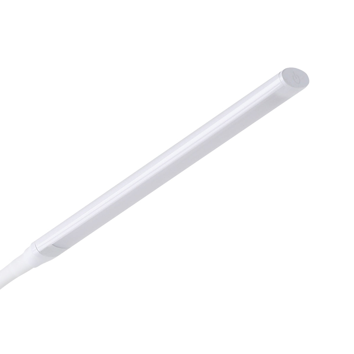 Détail de la tête tubulaire blanche et de son embout arrondi