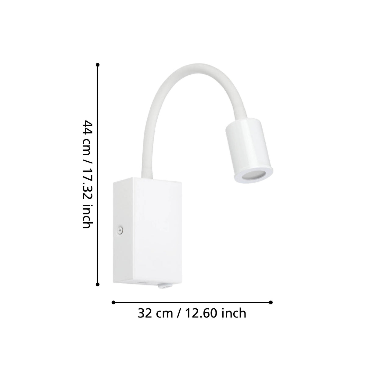Schéma de dimensions indiquant 44 cm de hauteur et 32 cm de largeur