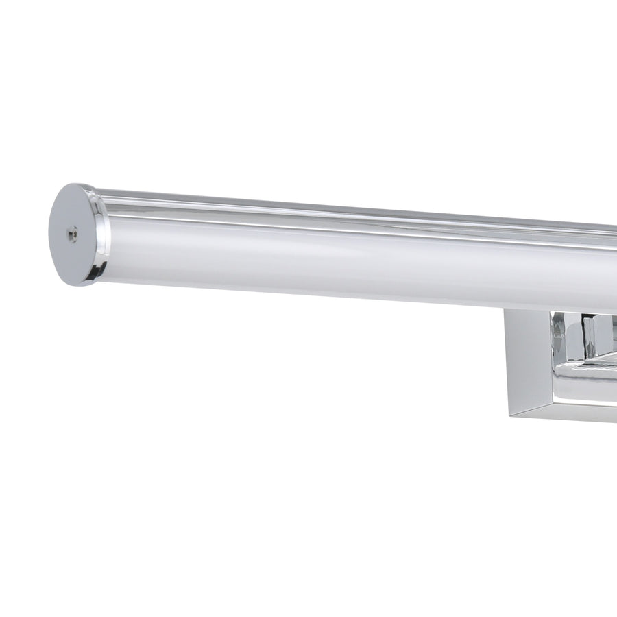Détail de l'embout chromé et du tube diffusant blanc de l'applique