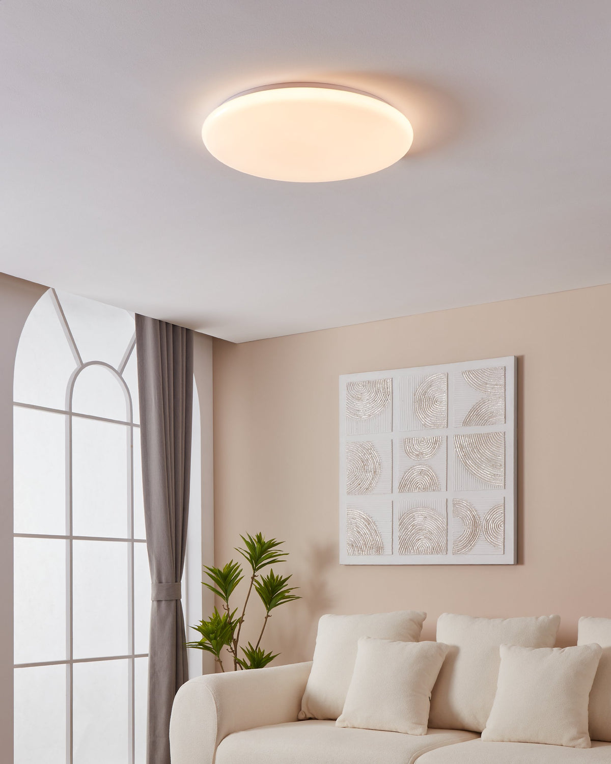 Plafonnier Giron blanc, Ø 57 cm