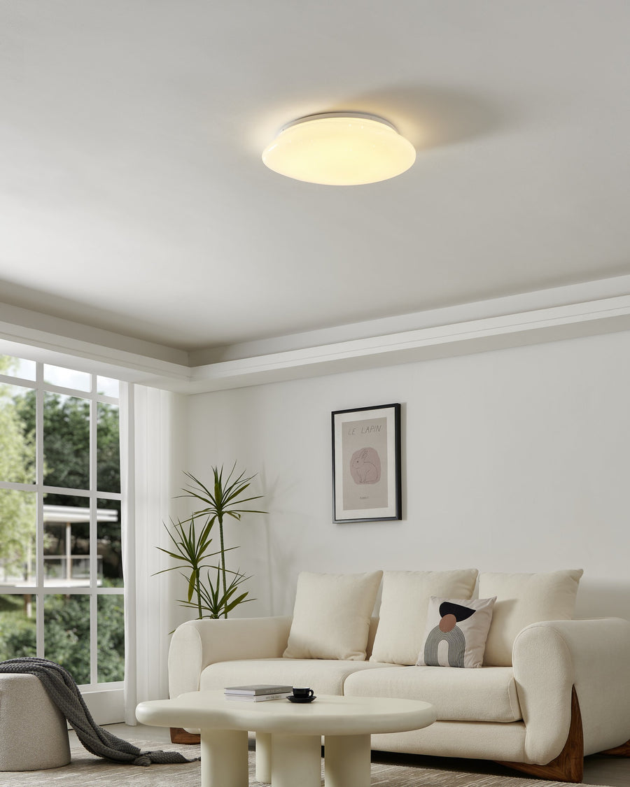 Plafonnier Sileras blanc, Ø 45 cm