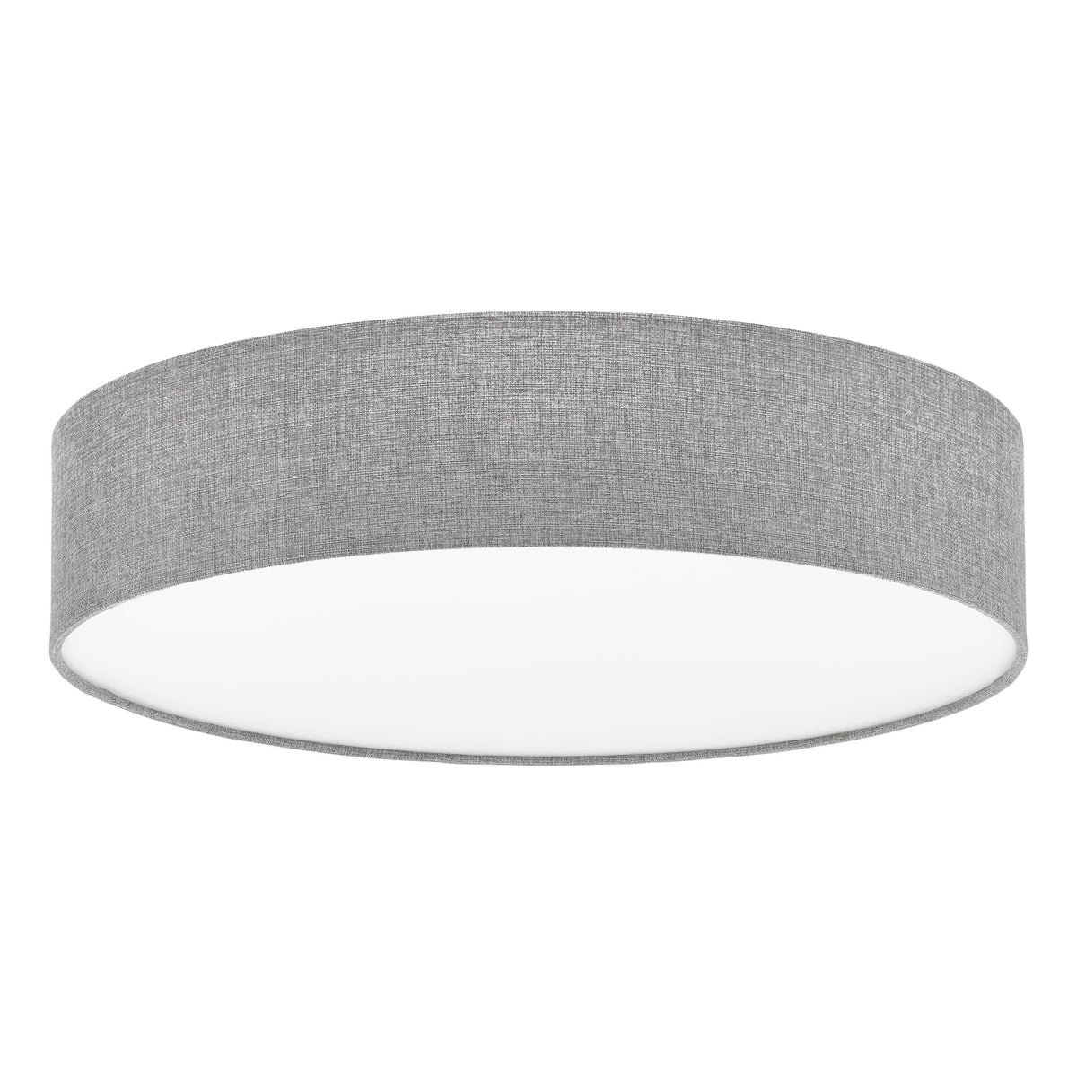 Vue de trois quarts dévoilant l'abat-jour cylindrique et le diffuseur blanc inférieur
