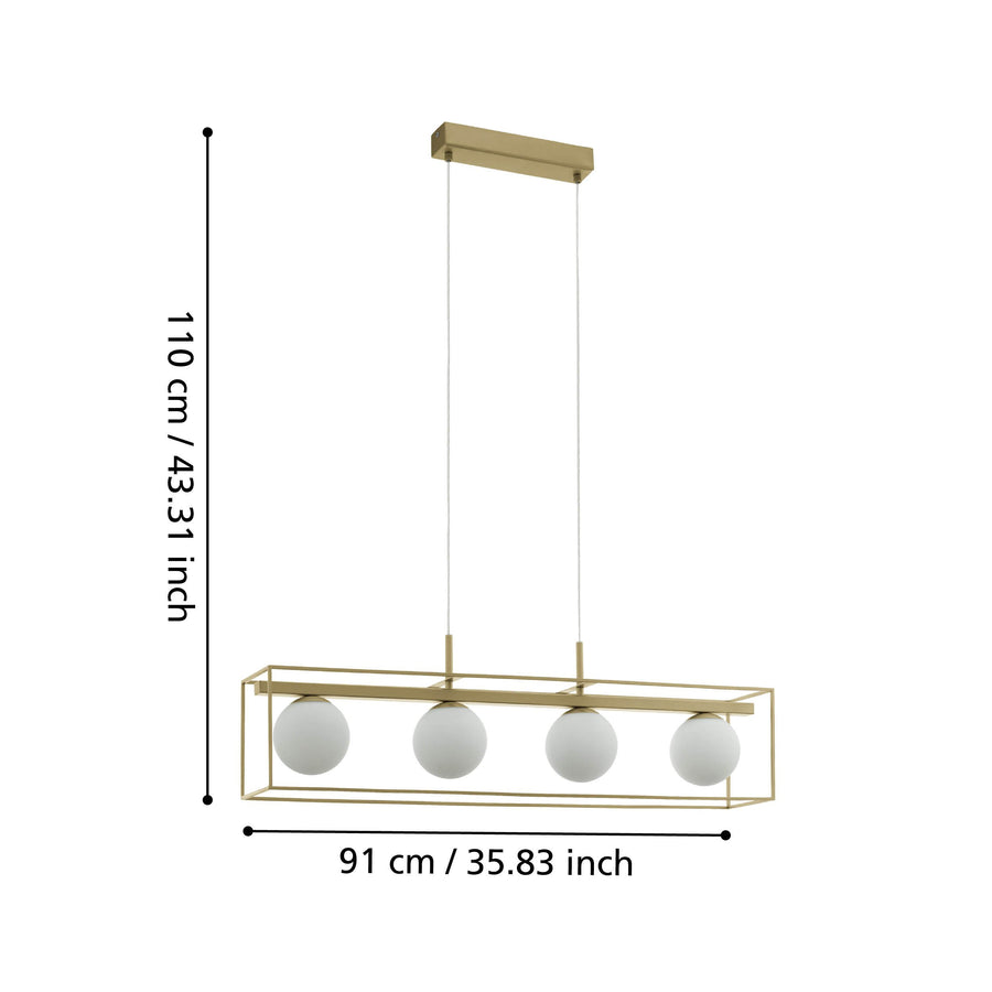 Suspension Vallaspra 4 lumières