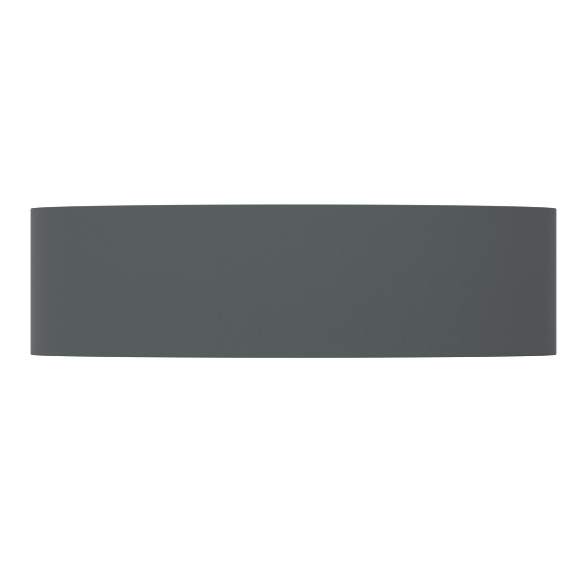 Vue frontale du support mural rectangulaire, surface anthracite mate sans diffuseur.