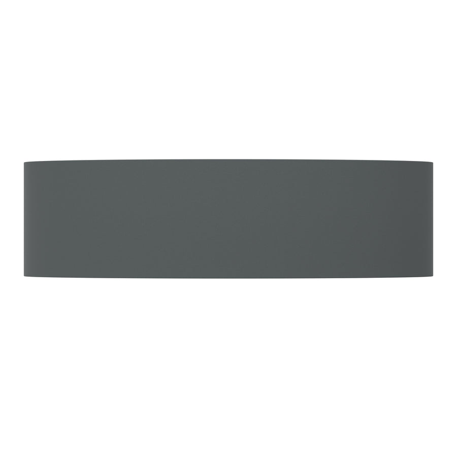 Vue frontale du support mural rectangulaire, surface anthracite mate sans diffuseur.
