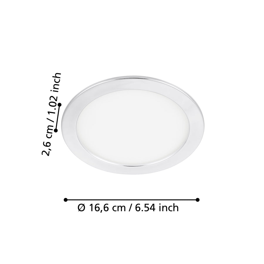 Schéma de dimensions indiquant un diamètre de 16,6 cm et une profondeur de 2,6 cm