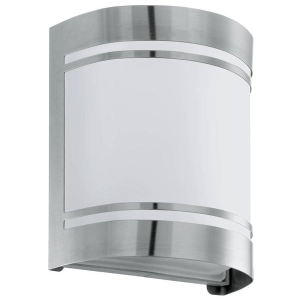 Applique extérieure Cerno inox et blanche, L 10,5 cm