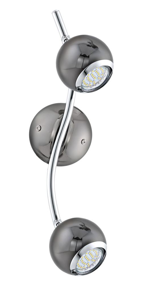 Plafonnier Bimeda nickel et noir, L 36,5 cm