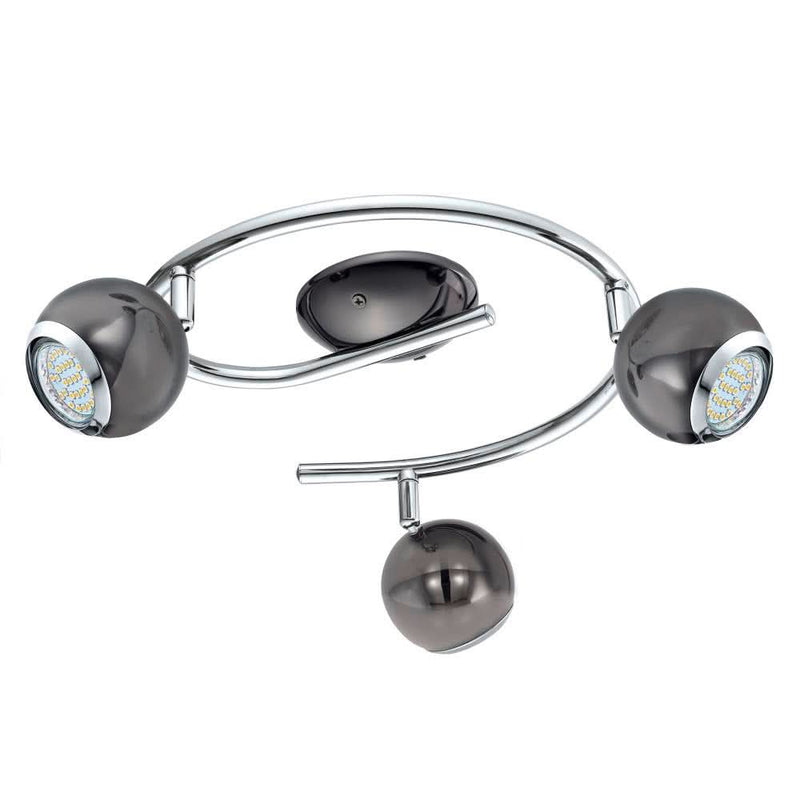 Plafonnier Bimeda nickel et noir, H 34,5 cm