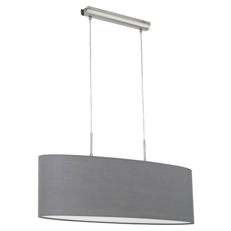 Suspension Pasteri 2 lumières grise, tissu