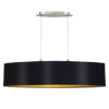 Suspension Maserlo 2 lumières noire et dorée, tissu