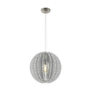 Suspension Fabessa nickel et blanche, bois