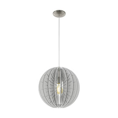 Suspension Fabessa nickel et blanche, bois