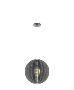 Suspension Fabessa nickel et grise, bois