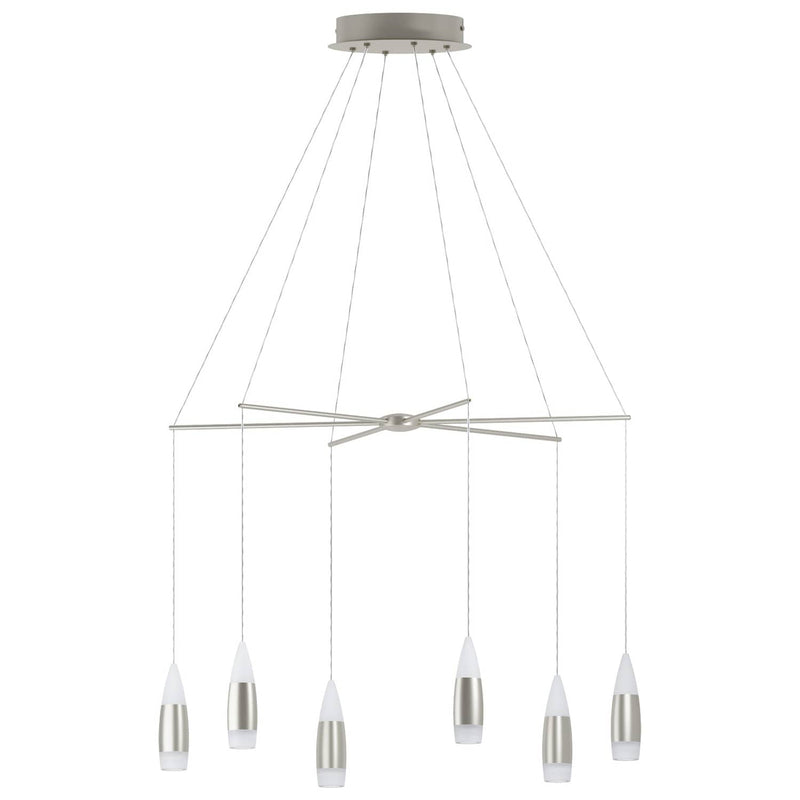 Suspension Santiga nickel satiné, H 110 cm