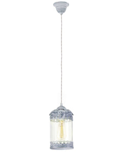 Suspension Langham grise et bleu, verre
