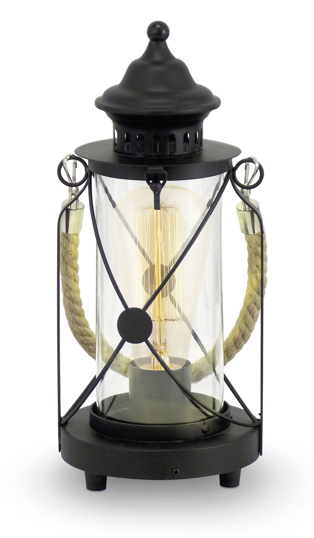 Lampe à poser Bradford noire, verre