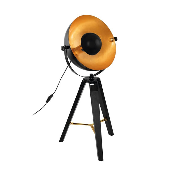 Lampe à poser Covaleda noire et laiton