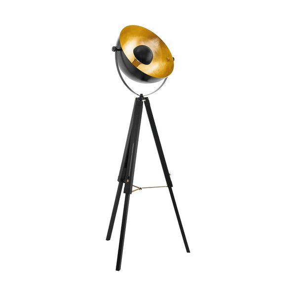 Lampadaire Covaleda noir et laiton