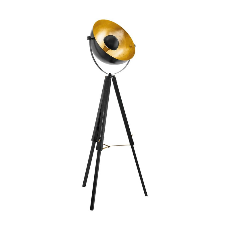 Lampadaire Covaleda noir et laiton