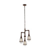 Suspension Port Seton 3 lumières marron