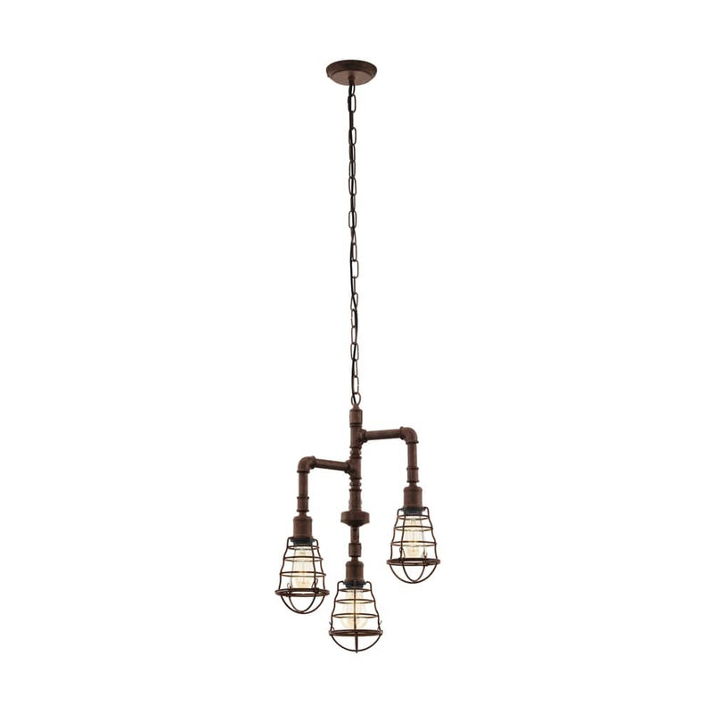 Suspension Port Seton 3 lumières marron
