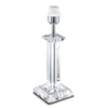 Lampe à poser chromée et transparente, cristal