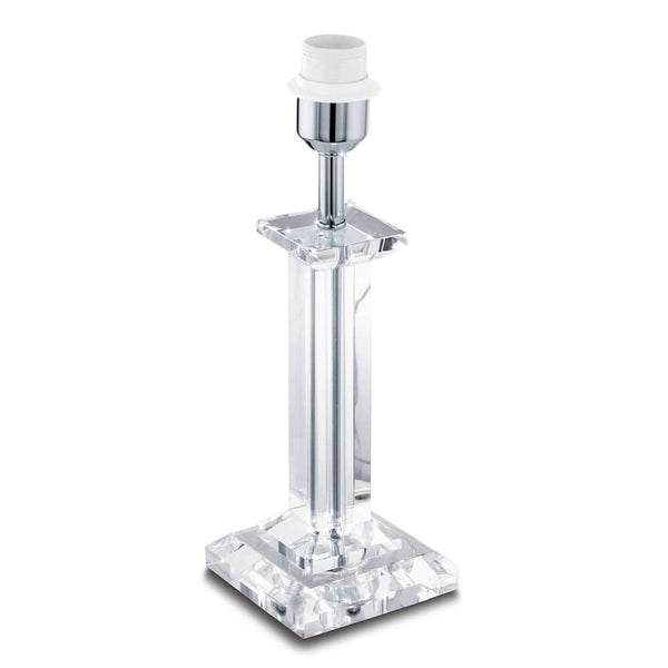 Lampe à poser chromée et transparente, cristal