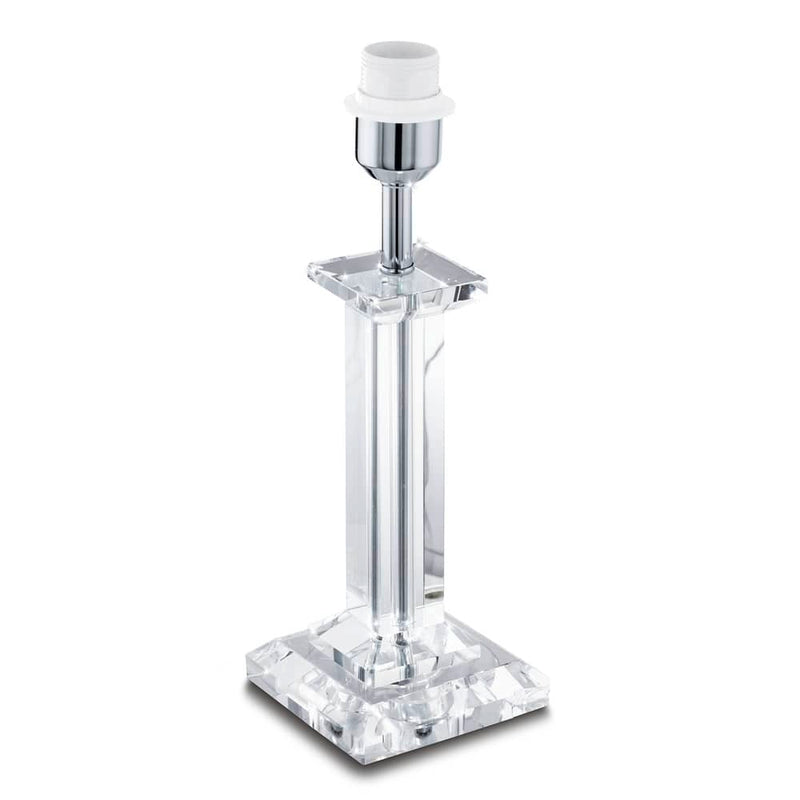 Lampe à poser chromée et transparente, cristal