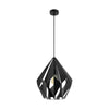 Suspension Carlton 1 noire et argentée