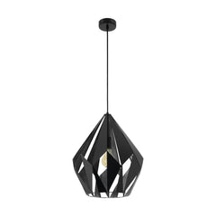 Suspension Carlton 1 noire et argentée