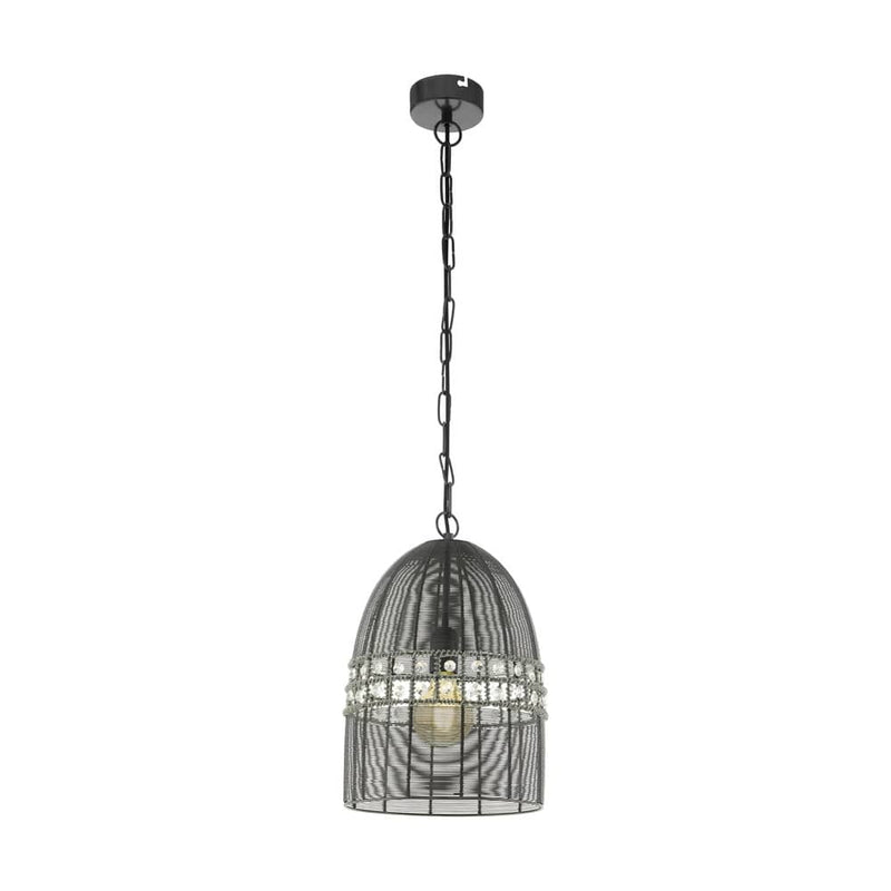 Suspension Marracas nickel et transparente, cristal