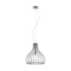 Suspension Tindori nickel et blanche mat, Ø 100 cm